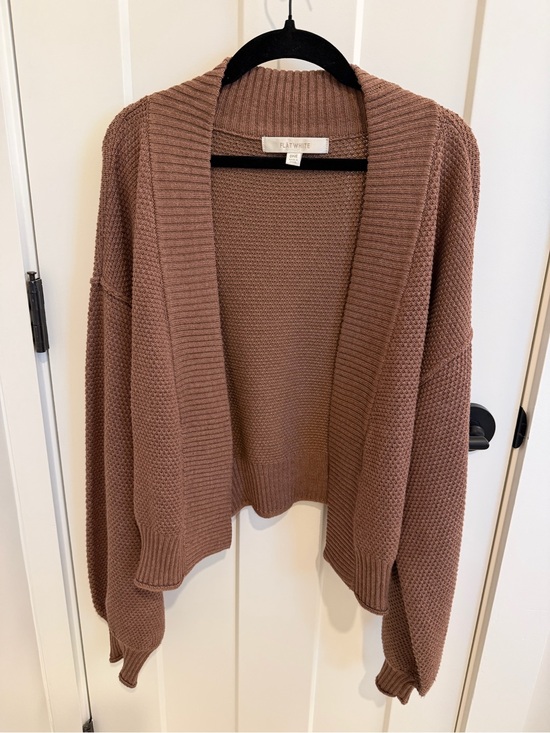 Anthropologie Sweaters - Flat White from Anthropologie Women's Open Front Chunky Cardigan Brown
